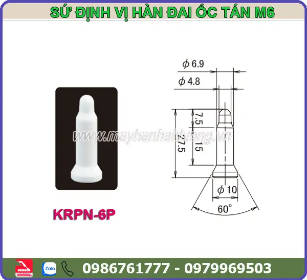 SỨ ĐỊNH VỊ HÀN ĐAI ỐC TÁN M6