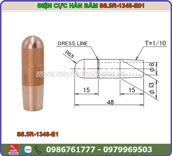 ĐIỆN CỰC HÀN BẤM 13x48 (TRÒN)