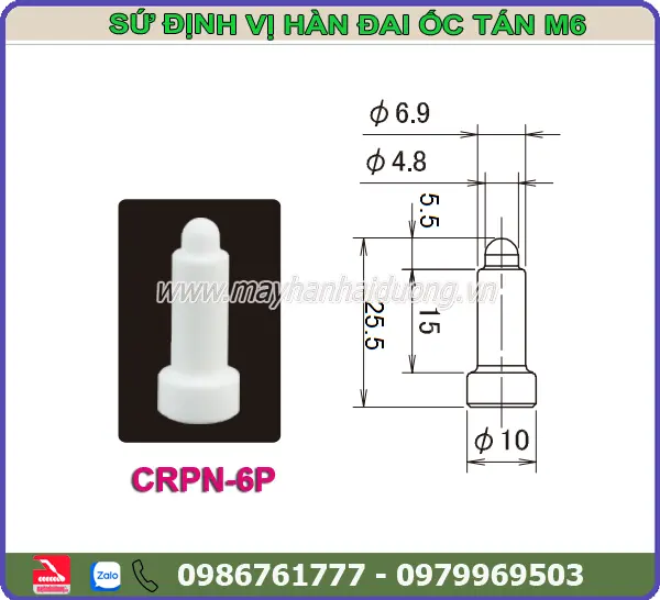SỨ ĐỊNH VỊ HÀN ĐAI ỐC TÁN M6
